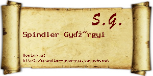 Spindler Györgyi névjegykártya